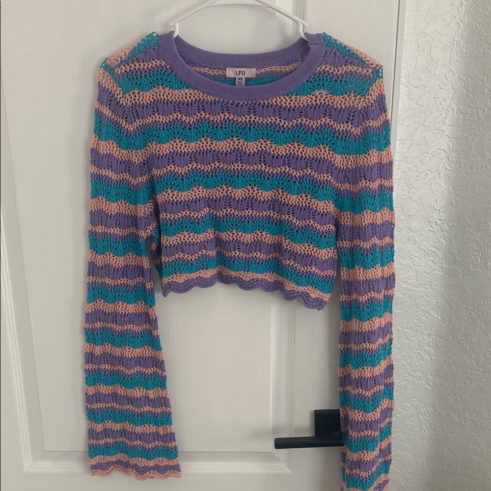 LFD Multicolor Striped Knit Crop Top
